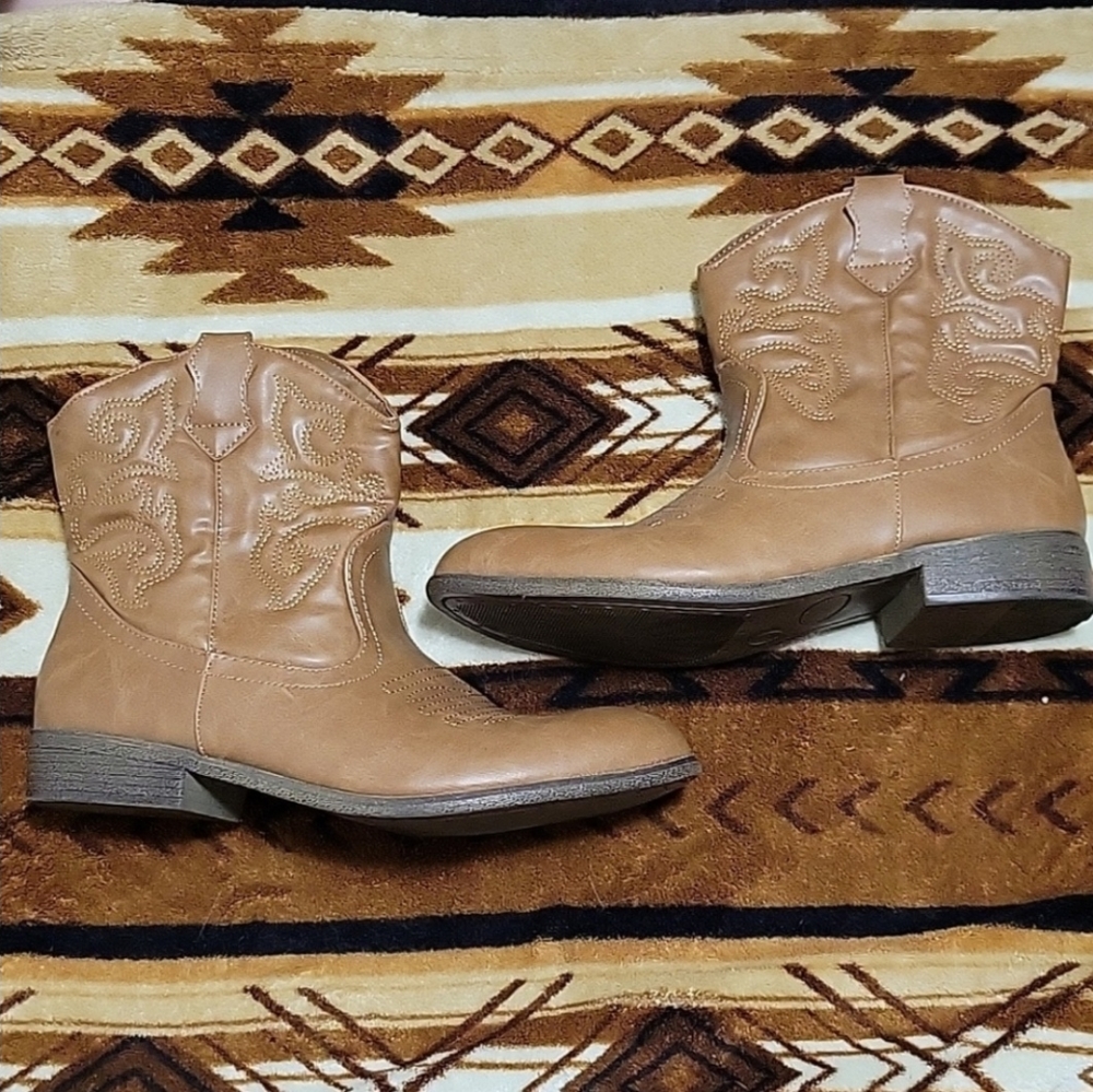 Brown cowboy boots